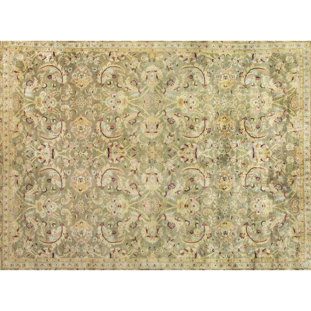 Celadon Late 20th Century Indian Oushak Rug For Sale - Image 8 of 15