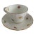 Vintage Benporslin Sweden Floral Demitasse Cups & Saucers – Set of 10 White Porcelain With Gold Trim For Sale