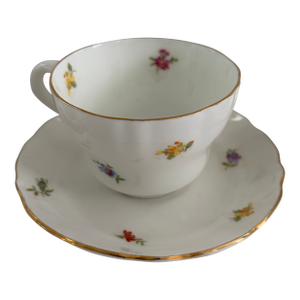 Vintage Benporslin Sweden Floral Demitasse Cups & Saucers – Set of 10 White Porcelain With Gold Trim