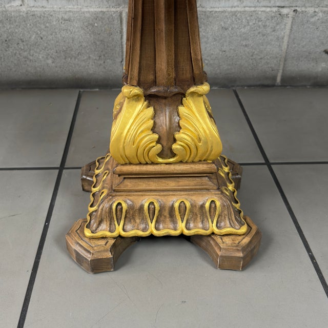 Vintage Inlaid and Carved Gilded Wood Central Table For Sale - Image 10 of 14