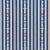 Schumacher Rhodes Stripe Fabric in Navy For Sale