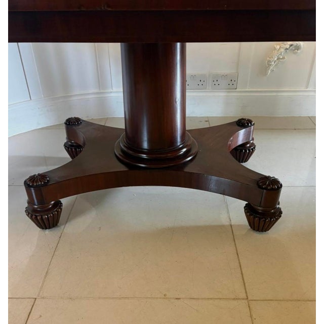 William IV English Figured Mahogany Pedestal Tilt Top Dining Table, 1830 For Sale - Image 10 of 13