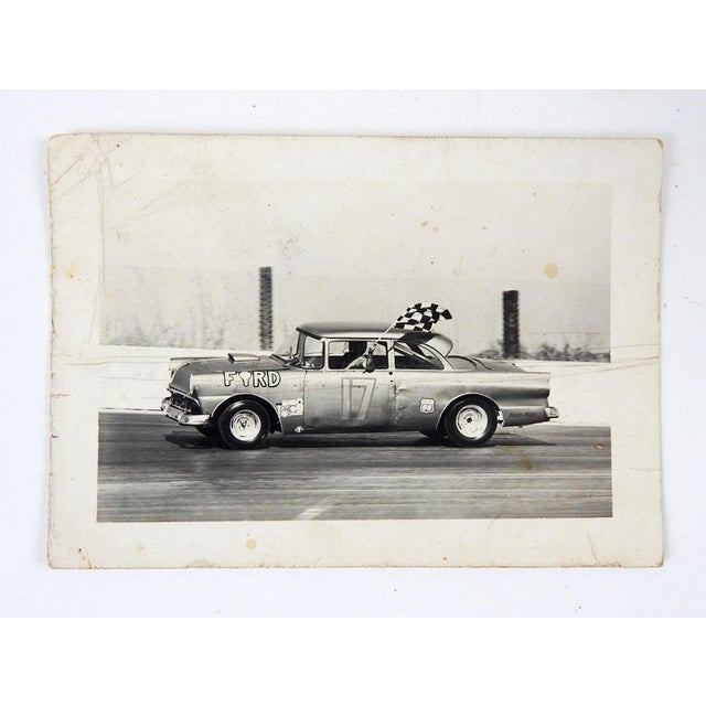 Mid-Century Modern Mid 20th Century Car Race Checkered Flag Snapshot Photograph For Sale - Image 3 of 3