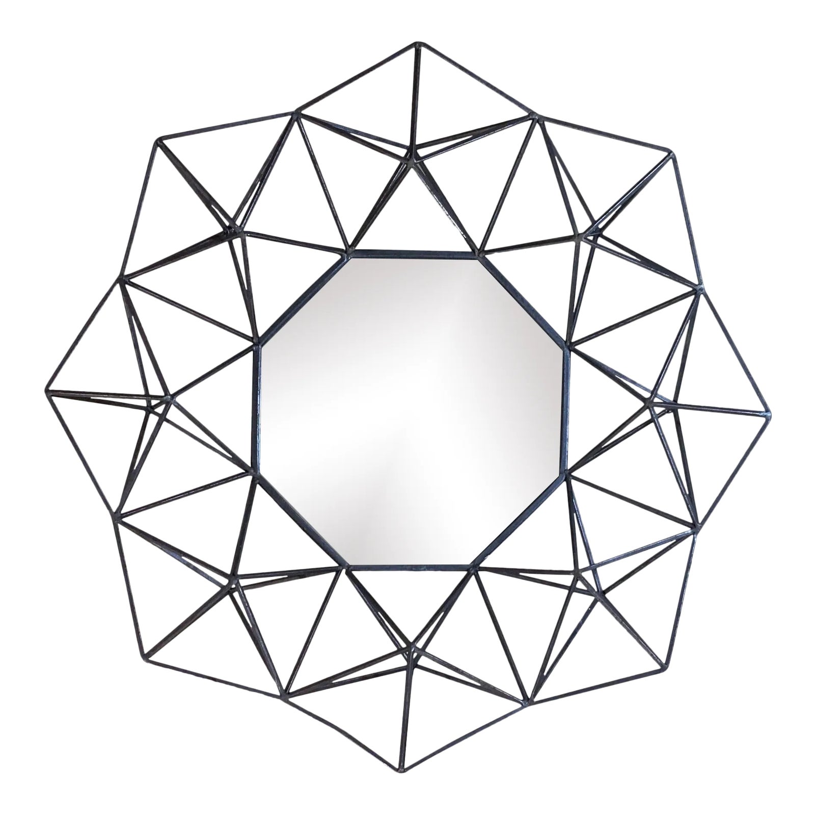 Geometric Metal Wall Hanging Mirror Chairish