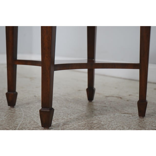 Brown Maitland Smith Inlaid Floral Occasional Lamp Table For Sale - Image 8 of 18