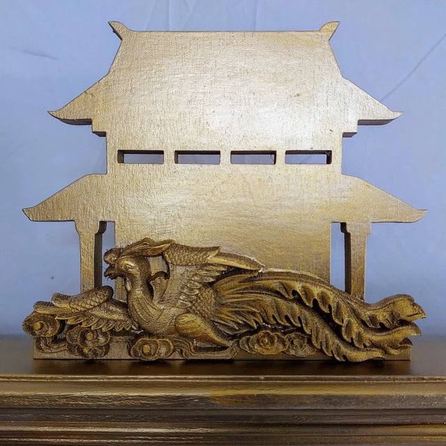 Chinoiserie Giltwood Pagoda Motif Wall Mirror For Sale - Image 6 of 7