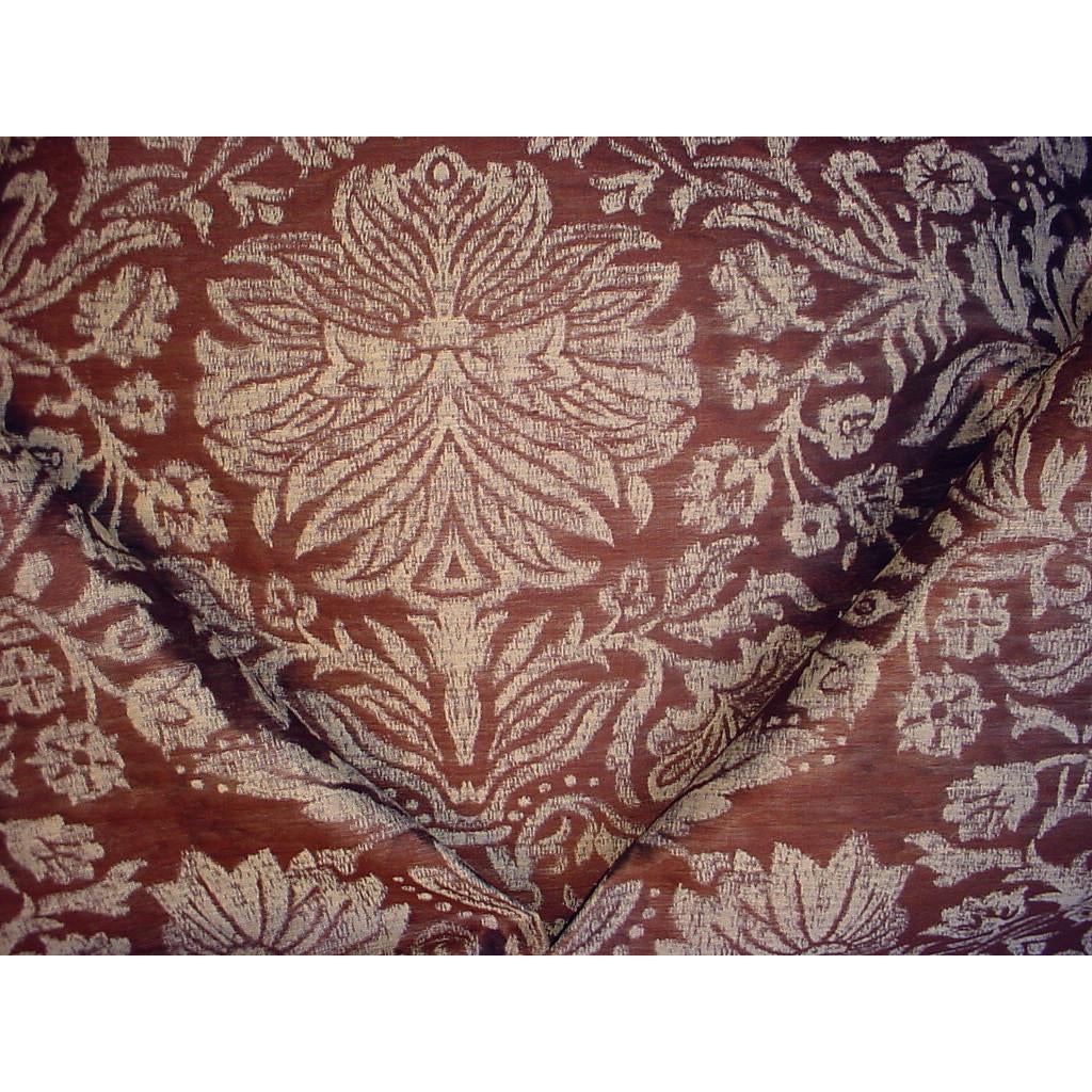 Gp J Baker Selbourne Chocolate Gothic French Damask Upholstery Fabric