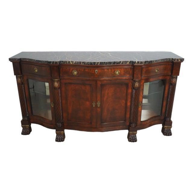 Herendon Historic Natchez Maple Top Mahogany Sideboard Buffet For Sale