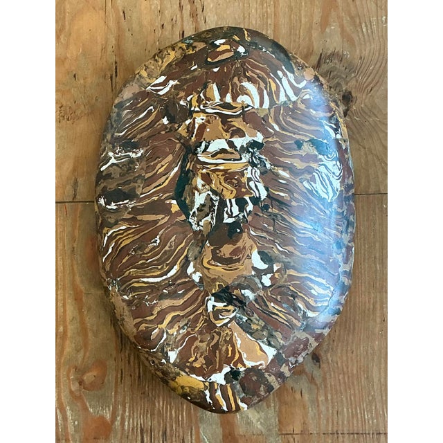 Vintage Italian Scagliola Pigmented Plaster Turtle Shell For Sale - Image 4 of 12