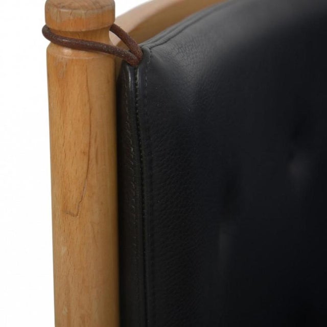 Spokeback Sofa in Black Leather by Børge Mogensen, 1988 For Sale - Image 11 of 18