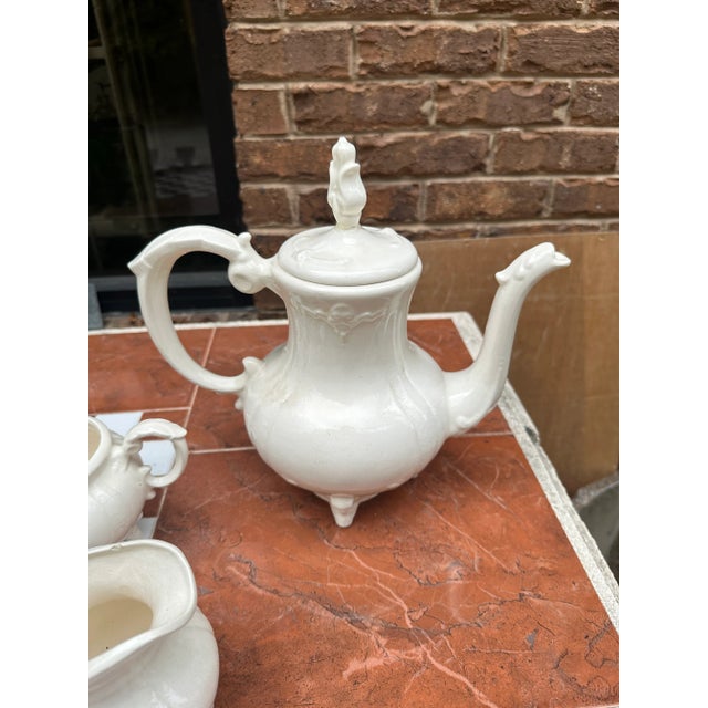 Ceramic 1970s White Ceramic Tea Set- 3 Pieces For Sale - Image 7 of 10