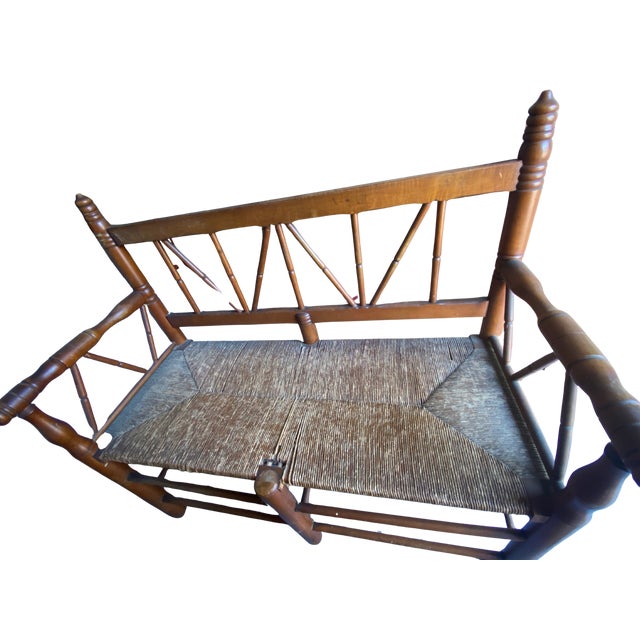 19th Century American Colonial Spindle-Back Settee, Maryland For Sale - Image 4 of 4