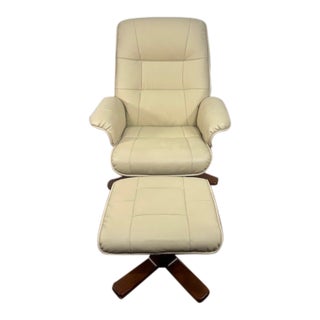 BenchMaster Newport Swivel Recliner and Ottoman Set For Sale