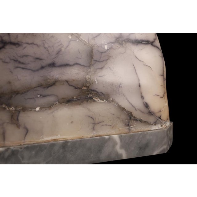 Gustave Van Vaerenbergh, Bust of a Young Girl, 1900s, Alabaster and Marble Sculpture For Sale - Image 15 of 16