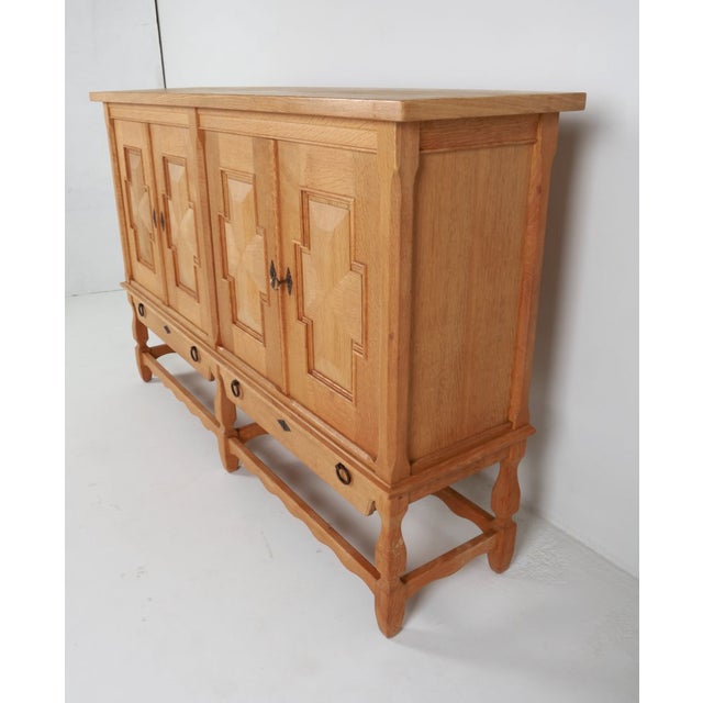Mid-Century Modern Brutalist Oak Henning Kjærnulf, Oak Sideboard, Danish Mid-Century, Nyrup Møbelfabrik, 1960s, Attributed For Sale - Image 3 of 16
