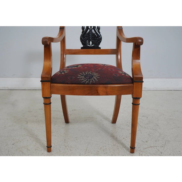 Wood Set of 4 Neoclassical Swan Carved Back Armchairs For Sale - Image 7 of 12