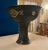 1950s Japanese Black Glazed Pottery Stem Cup For Sale - Image 4 of 13