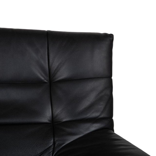 Set of BMP 418 Lounge Chair and Ottoman in Black Leather from Rolf Benz, Set of 2 For Sale - Image 6 of 18