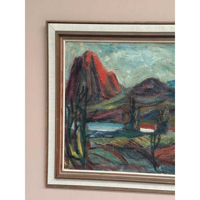 B. Elvsfedt, Hut Between Hills, 1962, Oil on Canvas, Framed For Sale - Image 11 of 18