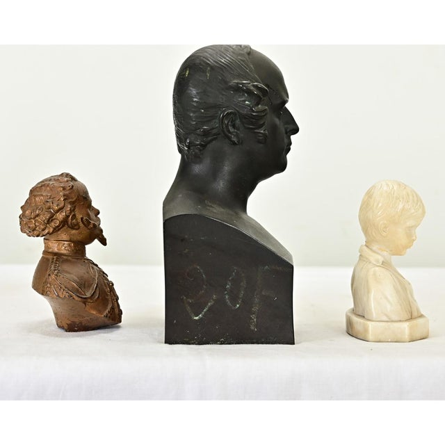 French Vintage Trio of Small Busts For Sale - Image 4 of 9