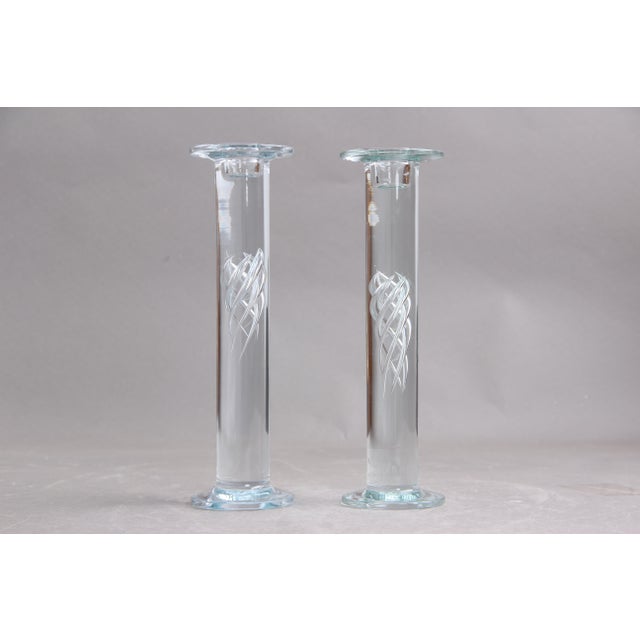 Vintage Candlesticks by Per Lütken for Holmegaard, 1980s, Set of 2 For Sale - Image 3 of 4