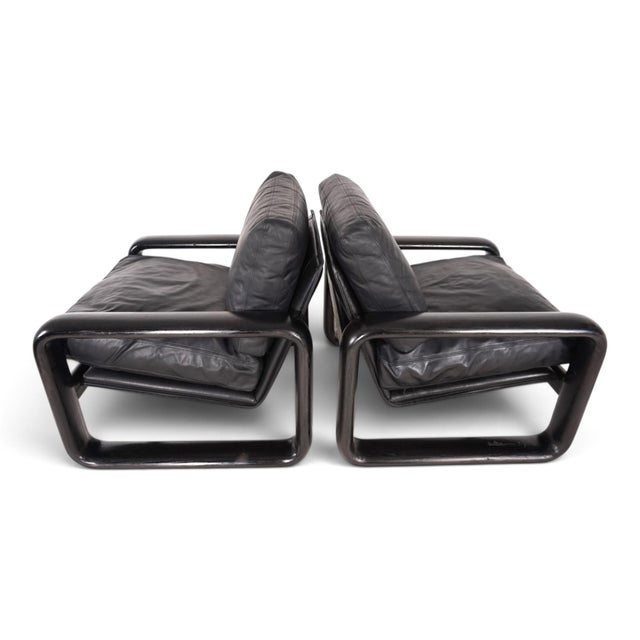 Hombre Leather Lounge Chairs by Burkhard Vogtherr for Rosenthal, 1970, Set of 2 For Sale - Image 17 of 18