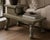 Modern Mid 20th Century Pair of Sculptural Primitive Two-Tier End Tables in Old Chapel Satin Sagewood For Sale - Image 3 of 4