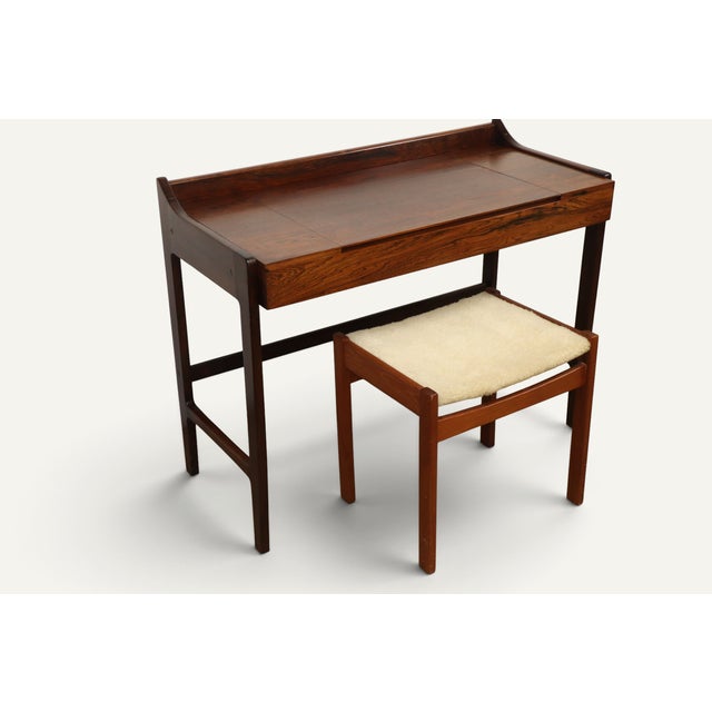 1960s Danish Dressing Table with Retractable Mirror 1960s For Sale - Image 5 of 18