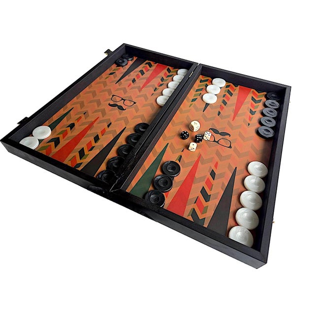 Hipster Backgammon Set by Manopoulos, 36 Pieces For Sale - Image 14 of 17