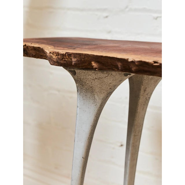 Mid 20th Century French Vintage Live Edge Modernist Entry Table For Sale - Image 5 of 12