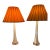 Vintage Lucite Cased Glass Column Table Lamps - a Pair For Sale