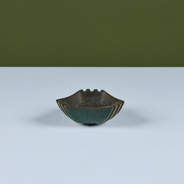 Metal Dayagi Verdigris Brass Bowl For Sale - Image 7 of 12