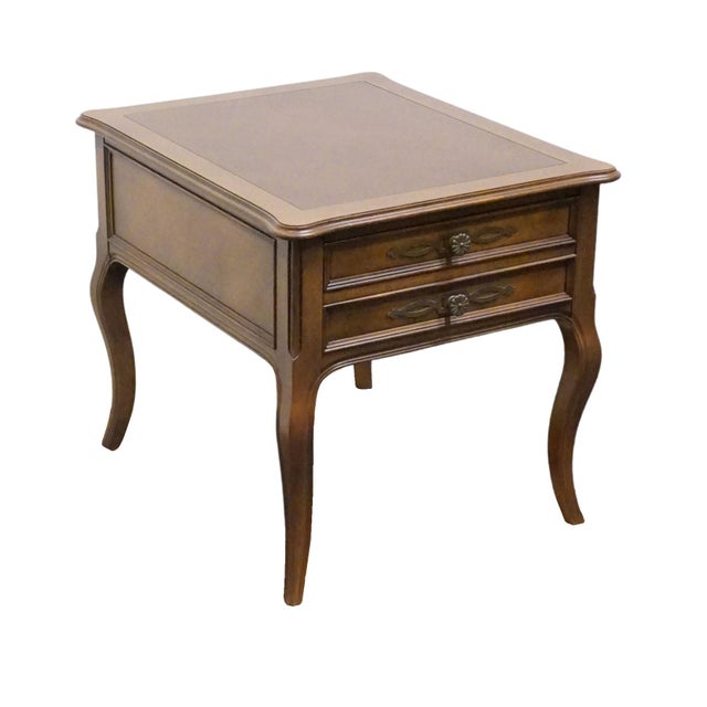 Italian Hekman Furniture Pecan Italian Provincial 22" Accent End Table For Sale - Image 3 of 11