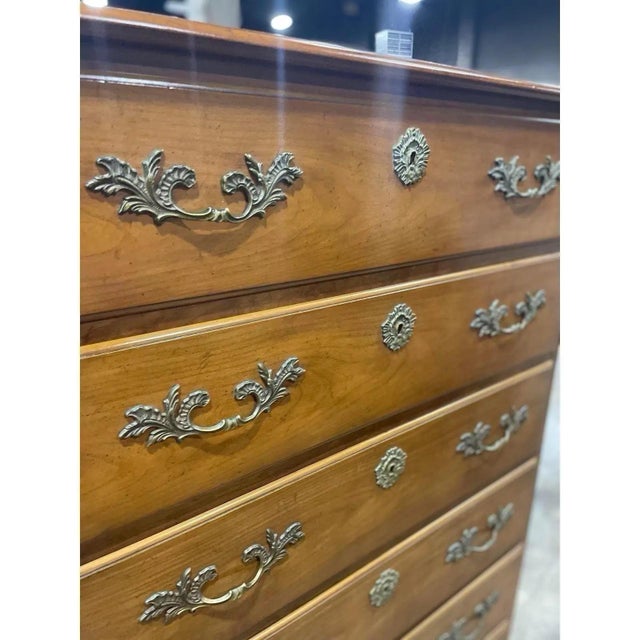 Baker Furniture Company French Louis Style Highboy Dresser by Baker Furniture For Sale - Image 4 of 10
