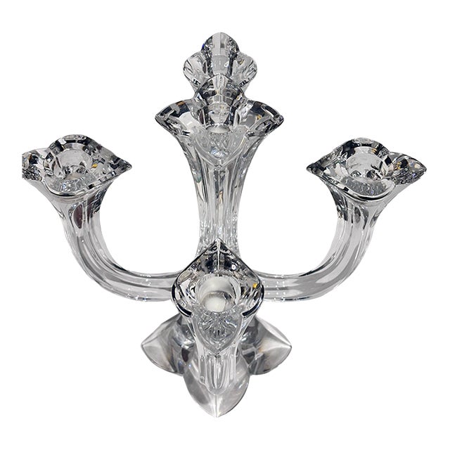 Vintage Towle Crystal 5-Arm Taper Candleholder, Elegant Table Decor For Sale