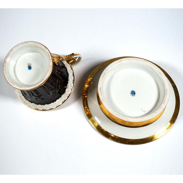 Ceramic Viennese Imperial Marble and Gilt Porcelain Collecting Cup with Acanthus Relief, 1821, Set of 2 For Sale - Image 7 of 8