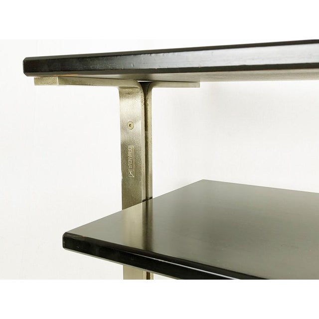 Brushed Steel & Stained Wood attributed to Giulio Moscatelli for Formanova, Italy, 1960s, Set of 2 For Sale - Image 15 of 18