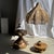 Pendant light, lamp, or lampshade in the shape of a tulip or corolla, made of woven rattan. Height: 50cm; Diameter: 60cm;...
