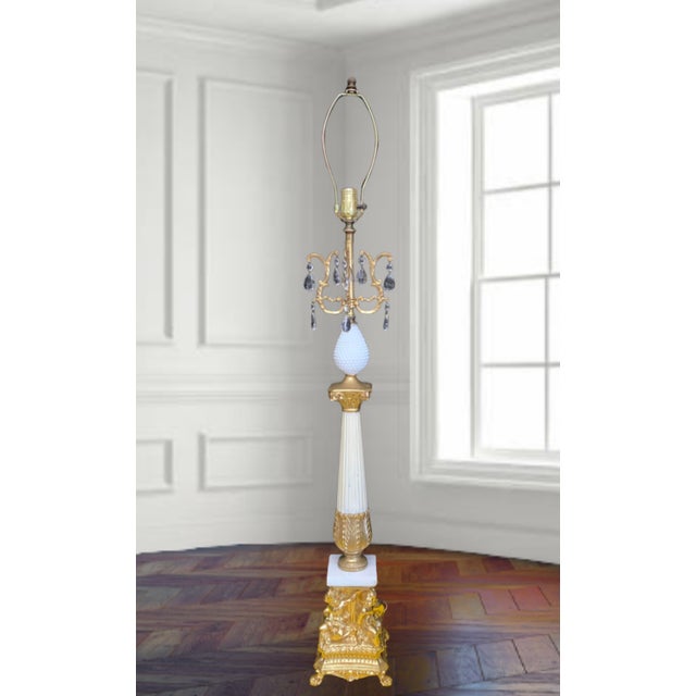 Neoclassical Vintage Corinthian Column Table Lamp For Sale - Image 3 of 12