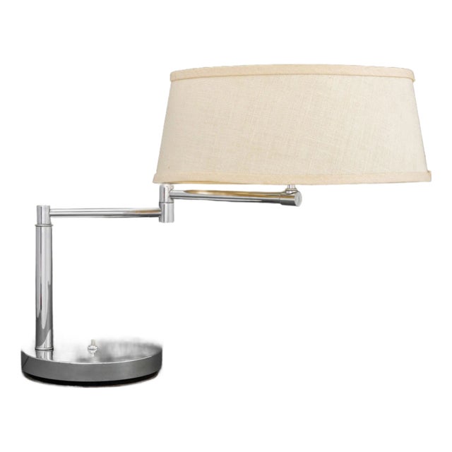 Chrome Swing-Arm Table Lamp For Sale