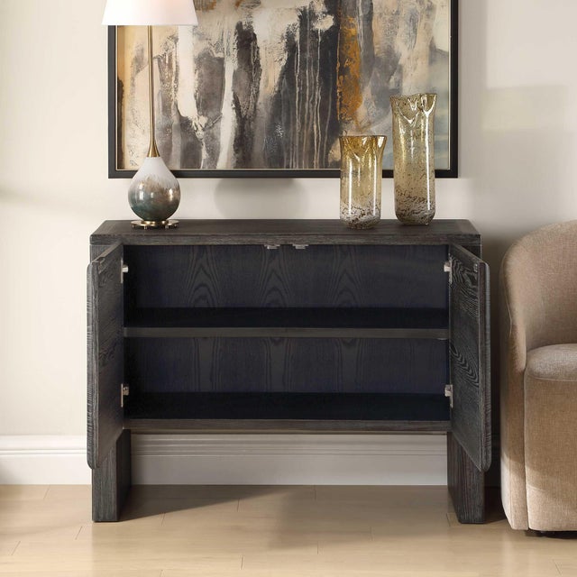 Kenneth Ludwig Chicago Bierk Dark Stain 2 Door Cabinet For Sale - Image 4 of 11