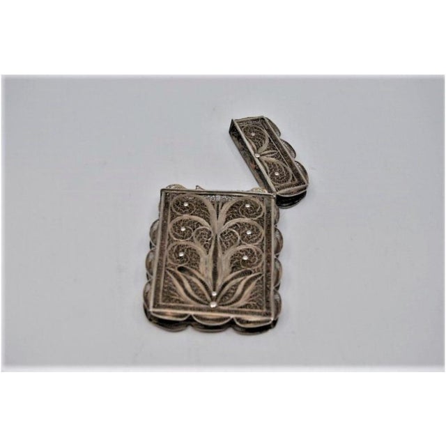 Filigree Silver Cartoneira with Removable Lid For Sale - Image 3 of 7