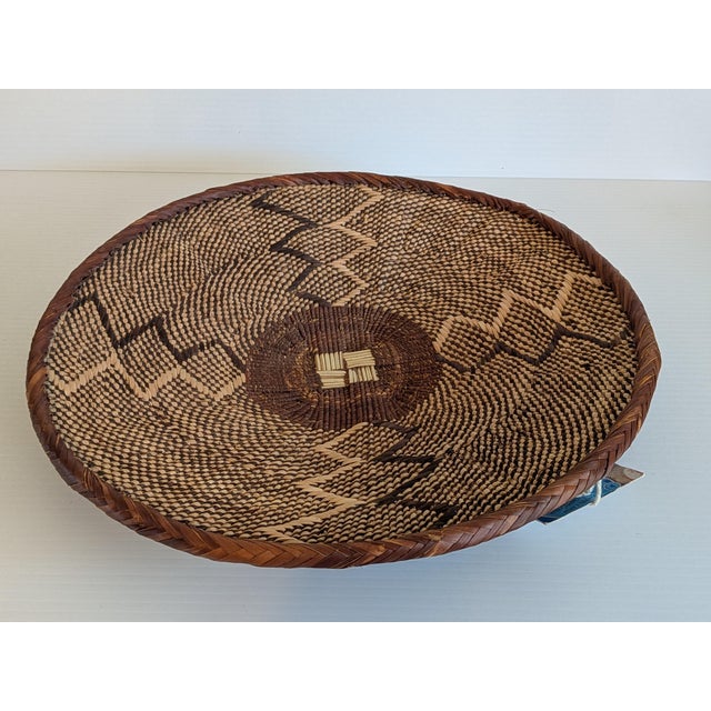 1980s Vintage Hand Woven African Bonga Basket For Sale - Image 5 of 7