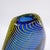 Blue Blue Flattened Optical Twisted Vase with Yellow Twist For Sale - Image 8 of 13