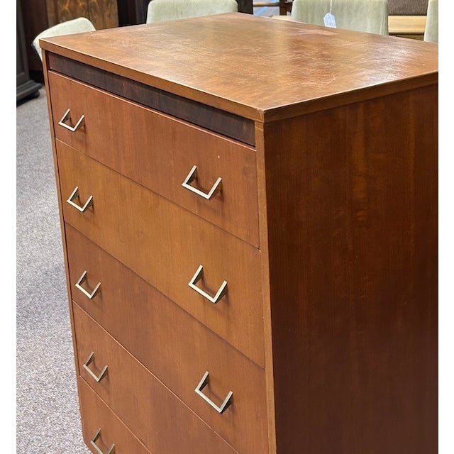 Vintage Teak Chest With Five Drawers For Sale - Image 10 of 10
