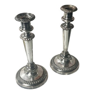 Pair Matthew Boulton Silver Plated Candle Holders, 19th Century For Sale