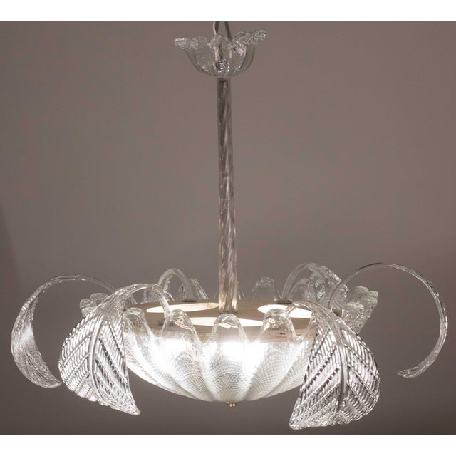 Barovier & Toso Art Decò, Barovier & Toso Pendant, Murano Glass, 1950s For Sale - Image 4 of 12