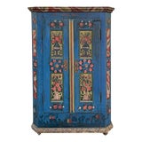 Antique Blue Painted Cupboard, 1850 For Sale