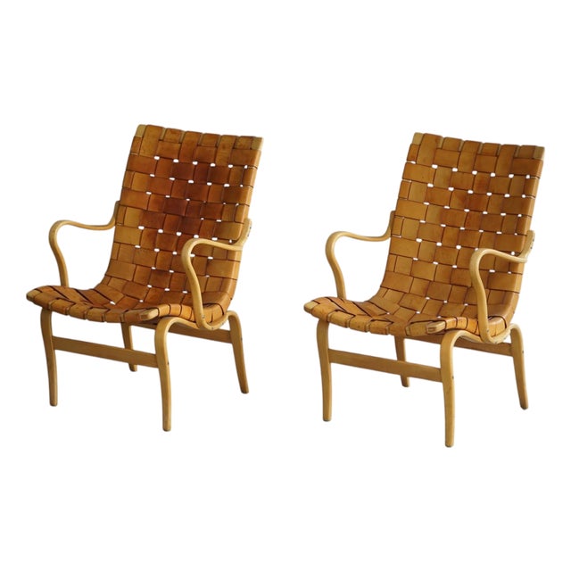 Mid-Century Modern Swedish Model Eva Chairs by Bruno Mathsson, 1960s, Set of 2 For Sale