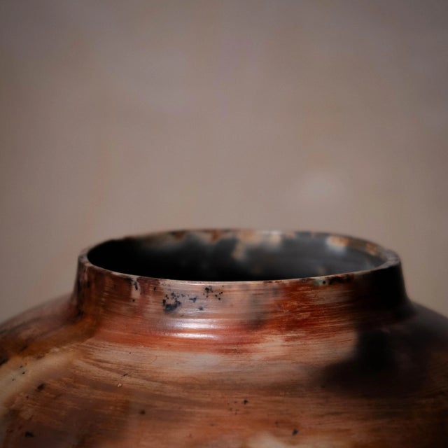 Oxblood Red Raku Vase "In the Beginning" by Craig Rigell For Sale - Image 8 of 12